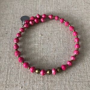 Bead for Life Fuchsia/Bronze Boho Wrap Bangle